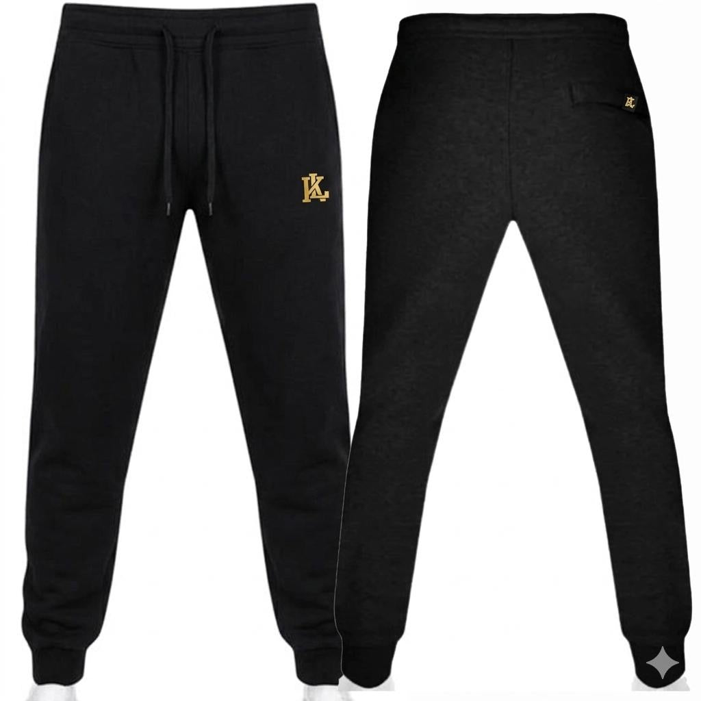 Knuckle Legacy Black Tracksuit Pants — Gold KL