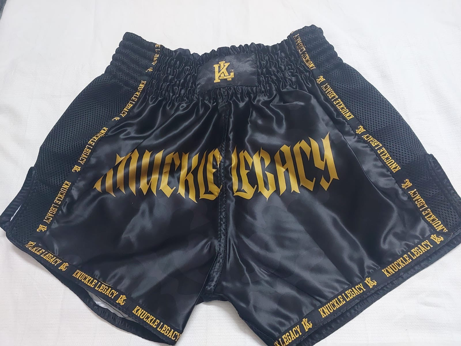 Knuckle Legacy Muay Thai Shorts – Gold Authority Edition