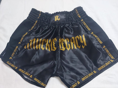 Knuckle Legacy Muay Thai Shorts – Gold Authority Edition