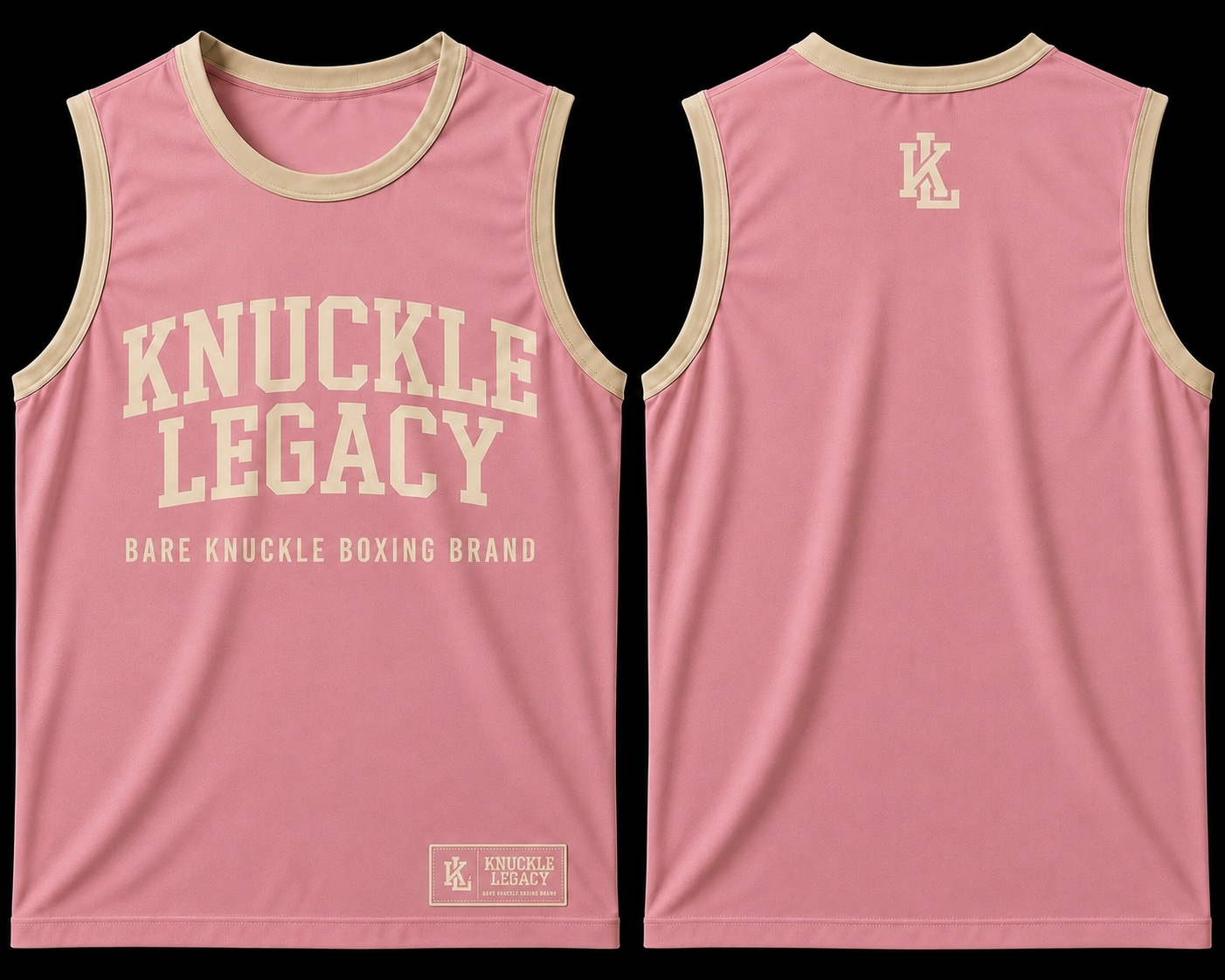 Knuckle Legacy pink and white performance tank top